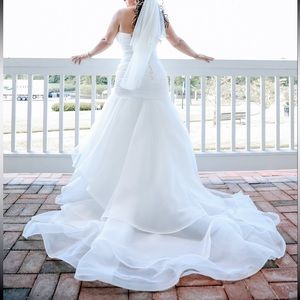 Organza Strapless Wedding Dress Size 8/10